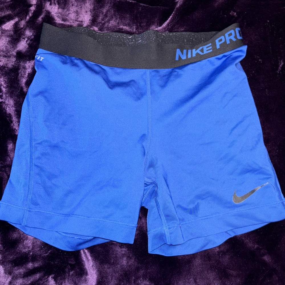 Nike Pro Royal Blue Shorts with Black Waistband